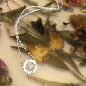 Silver compass choker